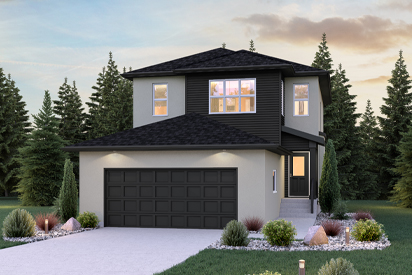 DG 45 B - The Atwood Broadview Homes Winnipeg 2-storey home with vinyl siding and stucco exterior