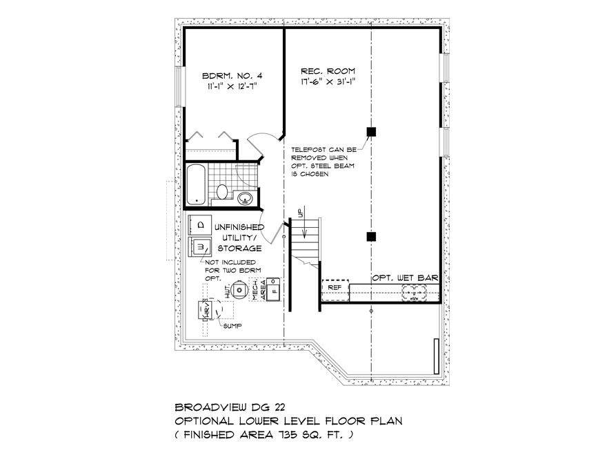 Opt Lower Level Plan - DG 22 A The Weston Broadview Homes